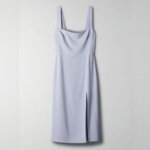 NWT Aritzia Babaton 90's Slit Midi Dress in Aleutian Periwinkle, Size 10